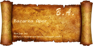 Bazarea Apor névjegykártya